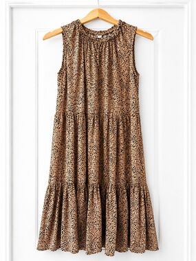 Old Navy Leopard Print Tiered Midi Dress